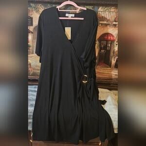 Michael Kors O-Ring Faux-Wrap Dress